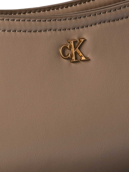 Calvin Klein Small Shoulder Bag nude, borsa a spalla compatta da donna
