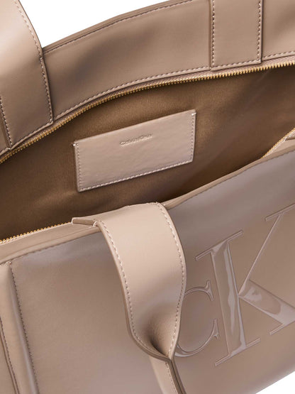 Calvin Klein Medium Tote tote bag fango da donna