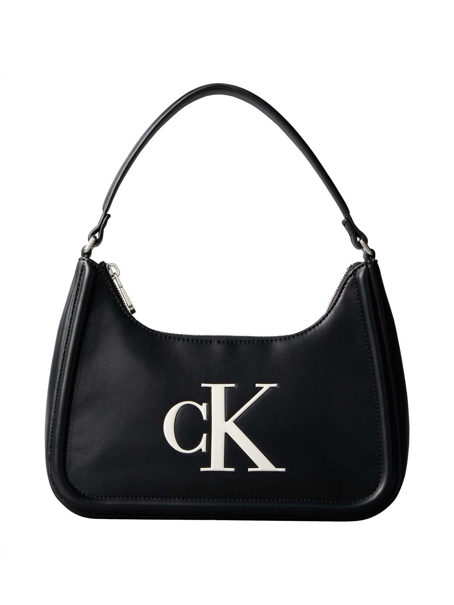 Calvin Klein Bold Shoulder Bag, borsa mezza luna nera da donna