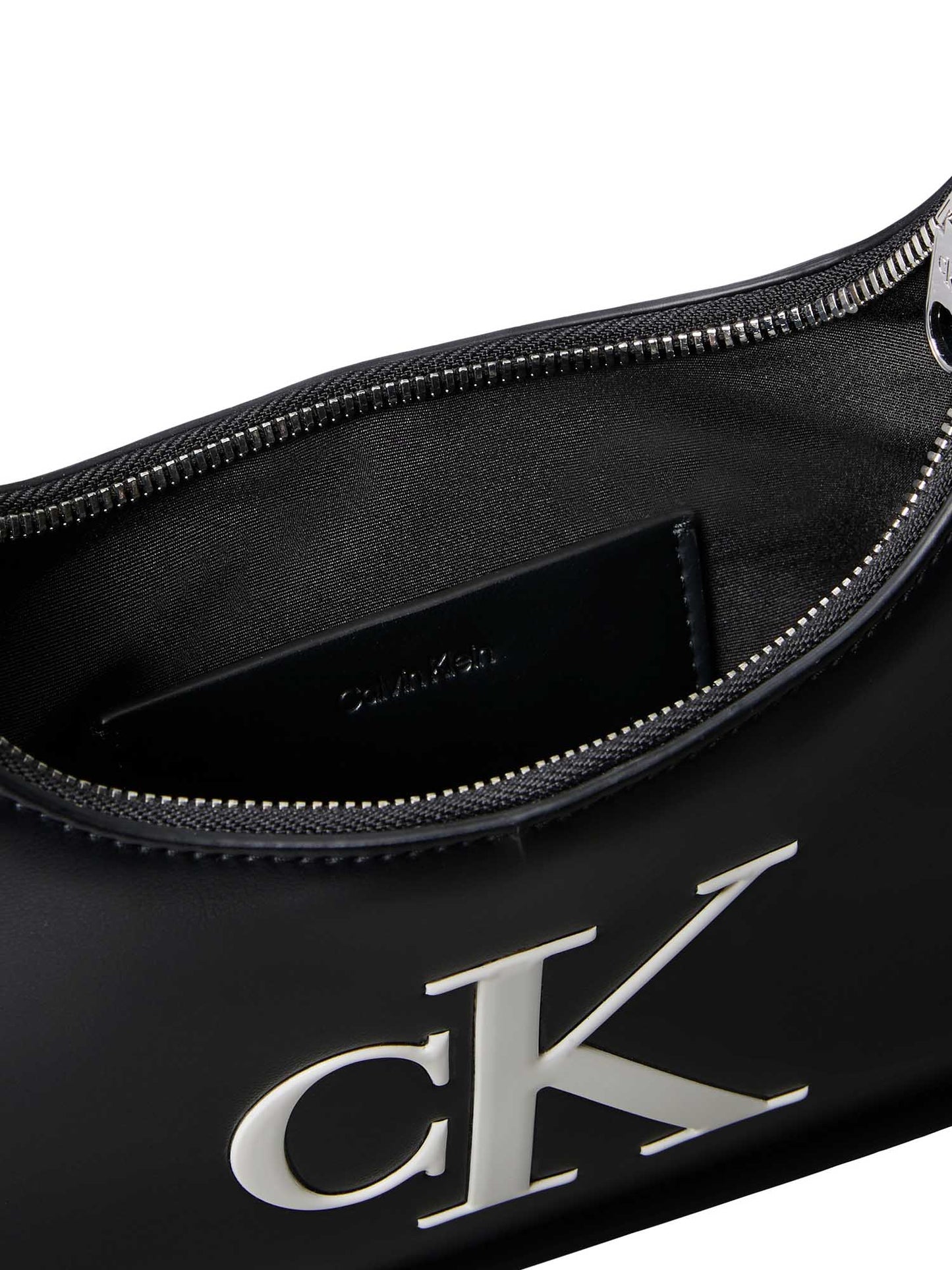 Calvin Klein Bold Shoulder Bag, borsa mezza luna nera da donna