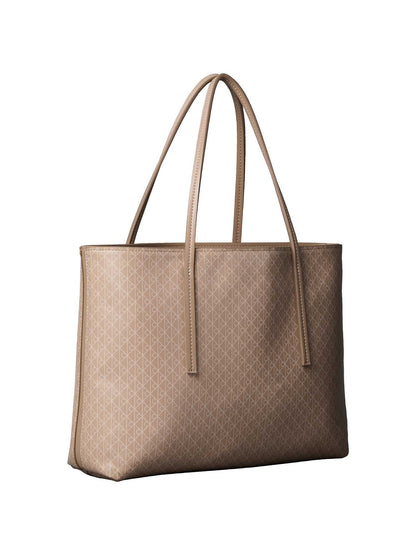 Borsa a spalla Calvin Klein Emblem in similpelle fango da donna