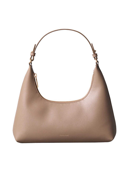 Borsa mezza luna Calvin Klein fango in similpelle da donna