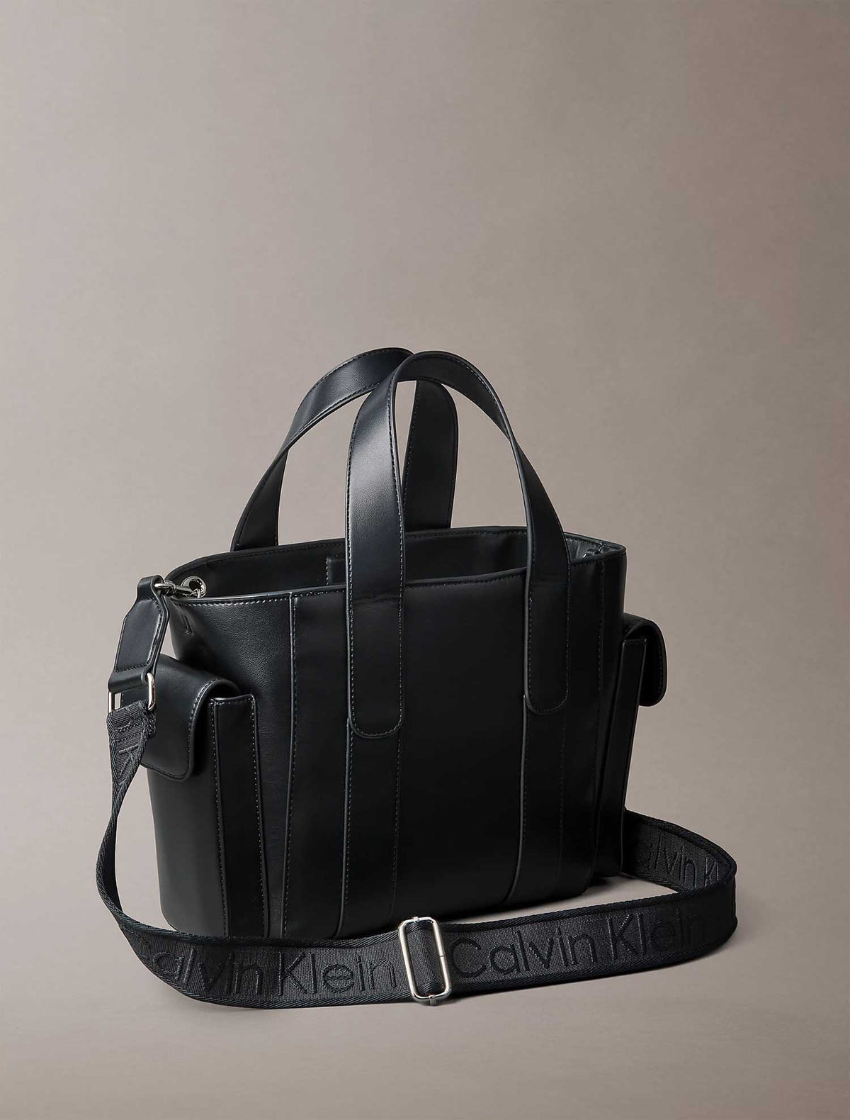 Ck webbing smalltote borsa da unisex nero