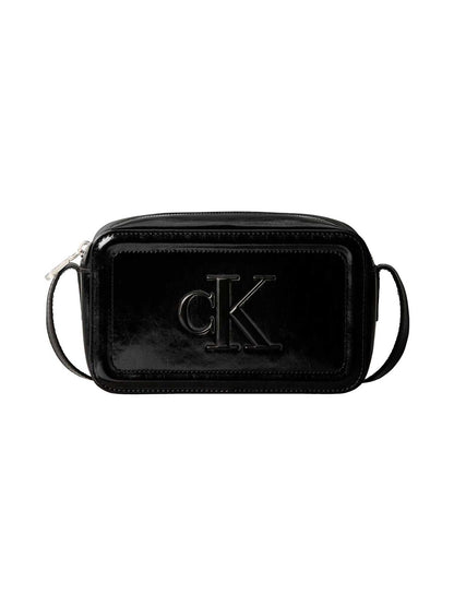 Calvin Klein Metallic Camera Bag, borsa nera da donna elegante e versatile