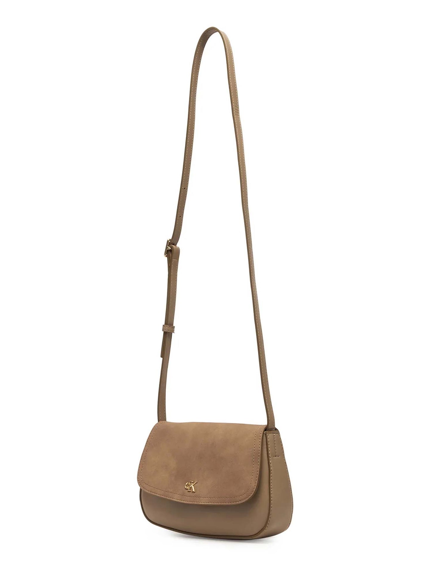 Calvin Klein Brushed Flap Camera Bag, borsa fango da donna