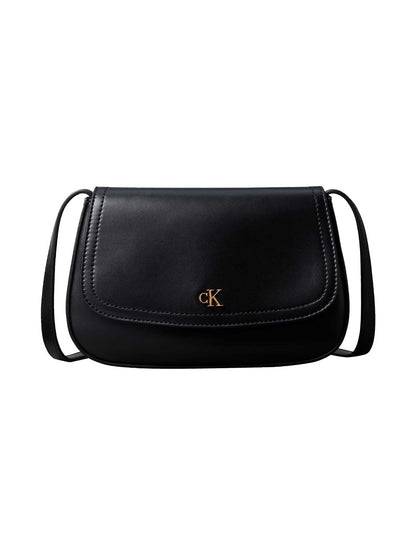 Borsa nera Calvin Klein Flap Camera Bag elegante da donna