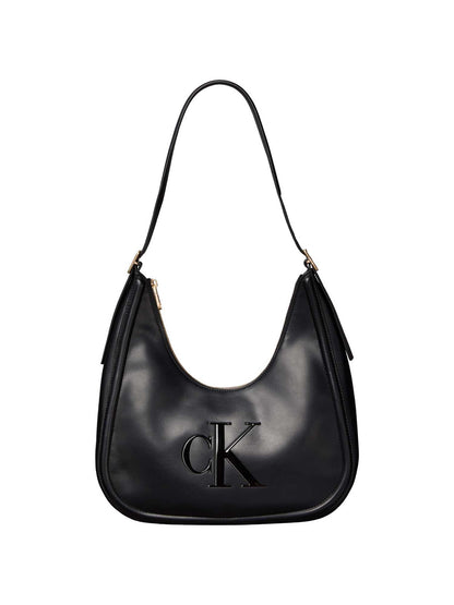 Calvin Klein Bold Crescent, borsa hobo mezza luna nera da donna