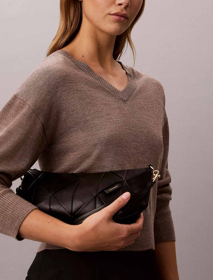 Calvin Klein Woven Shoulderbag, borsa da unisex adulto nera