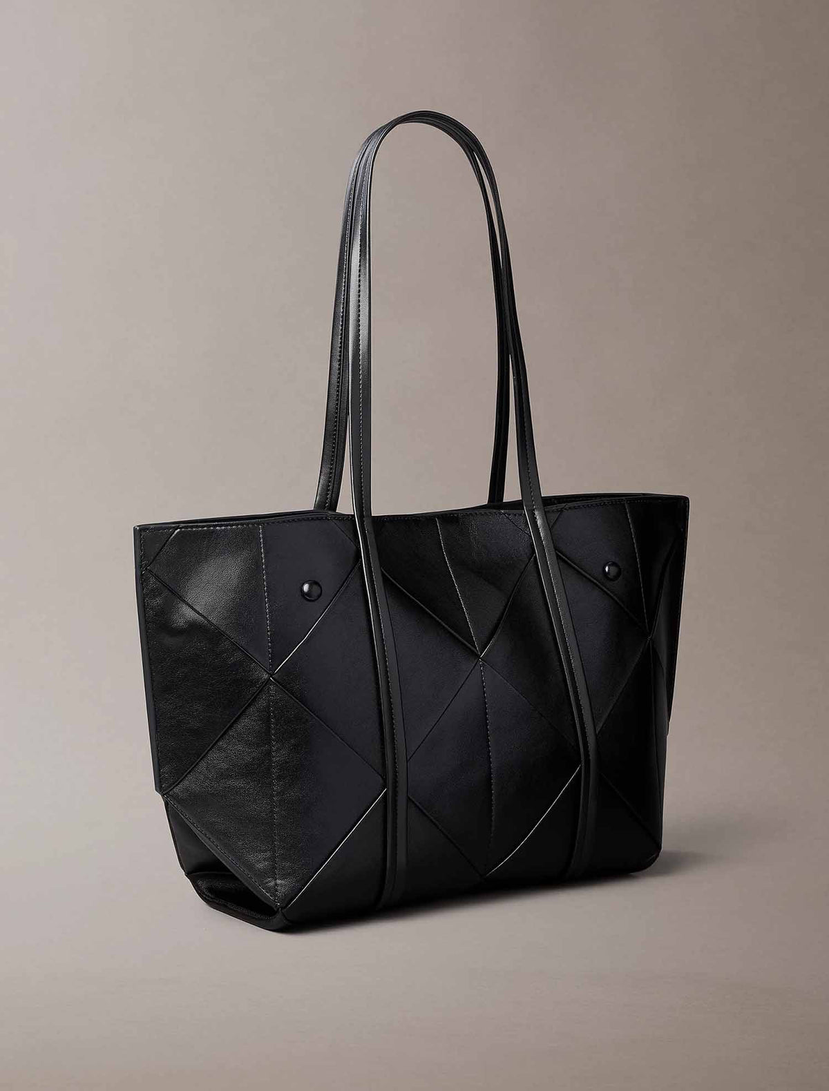 Ck woven medium carr borsa da unisex nero