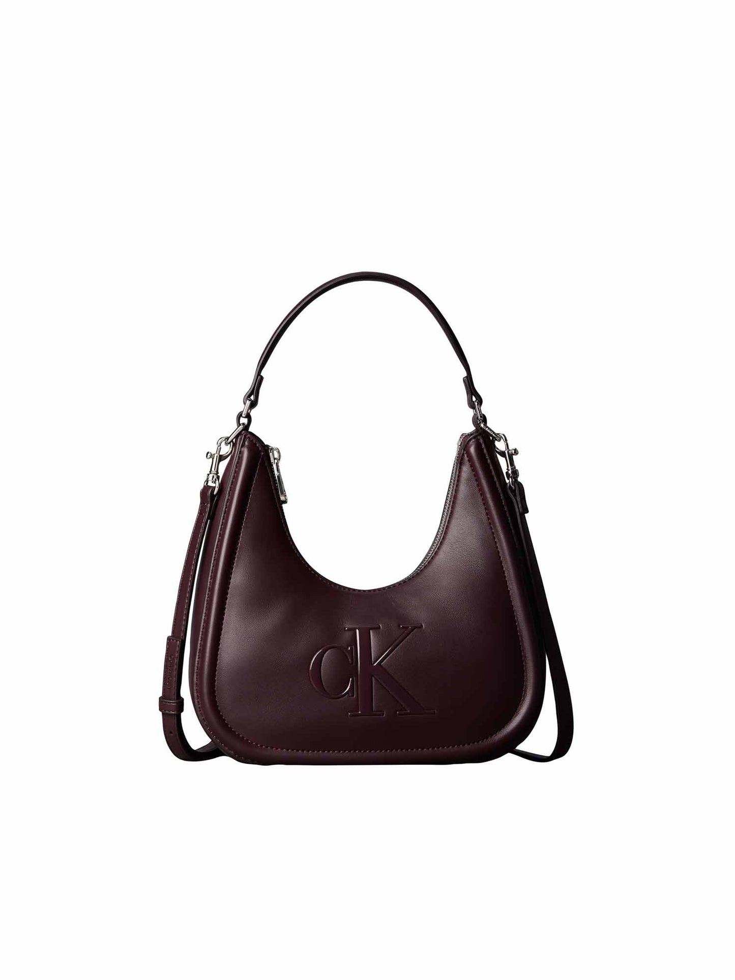 Calvin Klein Bold CK Small Crescent Bag, borse da unisex adulto bordeaux
