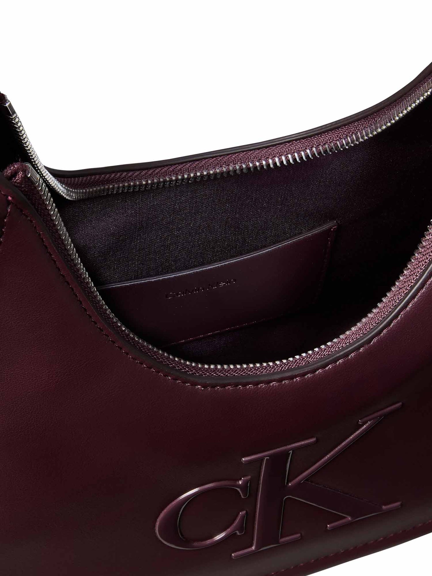 Calvin Klein Bold CK Small Crescent Bag, borse da unisex adulto bordeaux