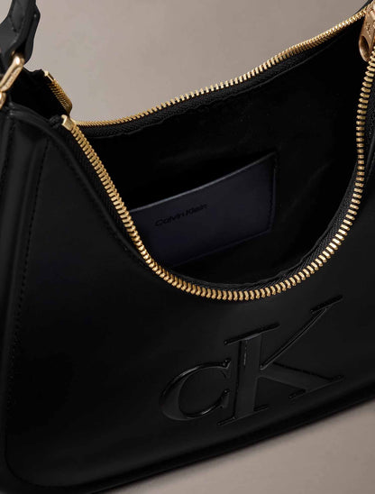 Calvin Klein Bold Ck Small Crescent Bag, borsa da unisex adulto nera