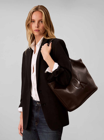 Calvin Klein CK Bold Shopper, borsa da unisex adulto marrone