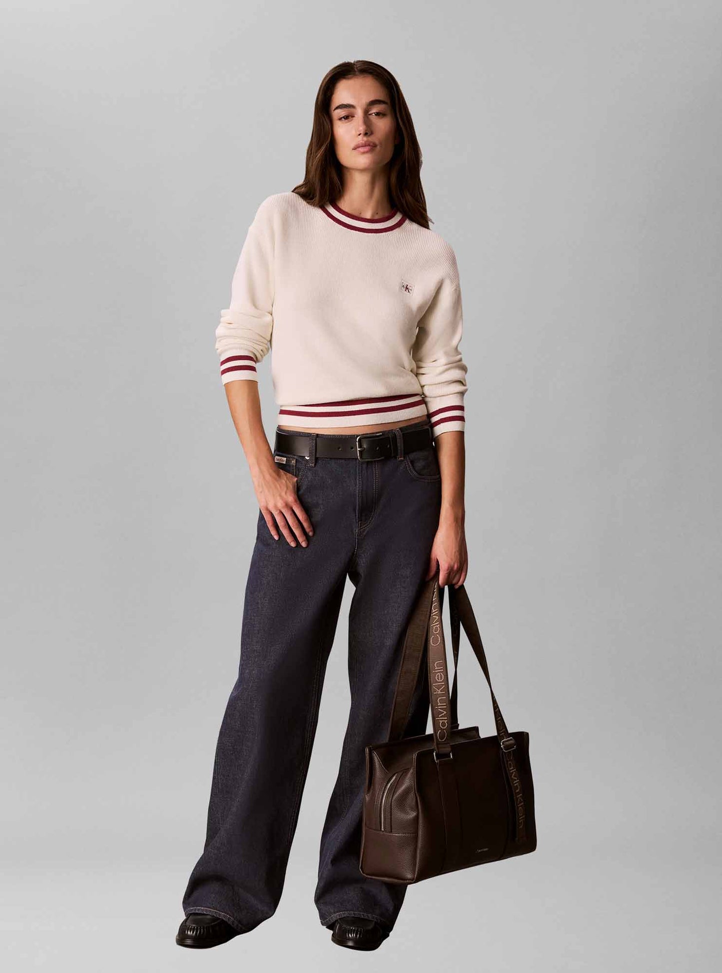 Calvin Klein Webbing Tote, borsa da unisex adulto marrone