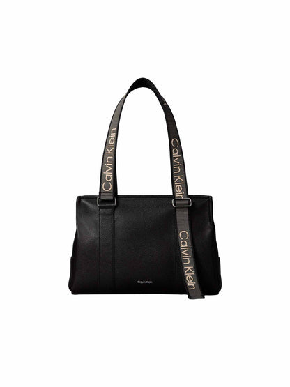 Calvin Klein Webbing Adj Strap Tote, borsa da unisex adulto nero