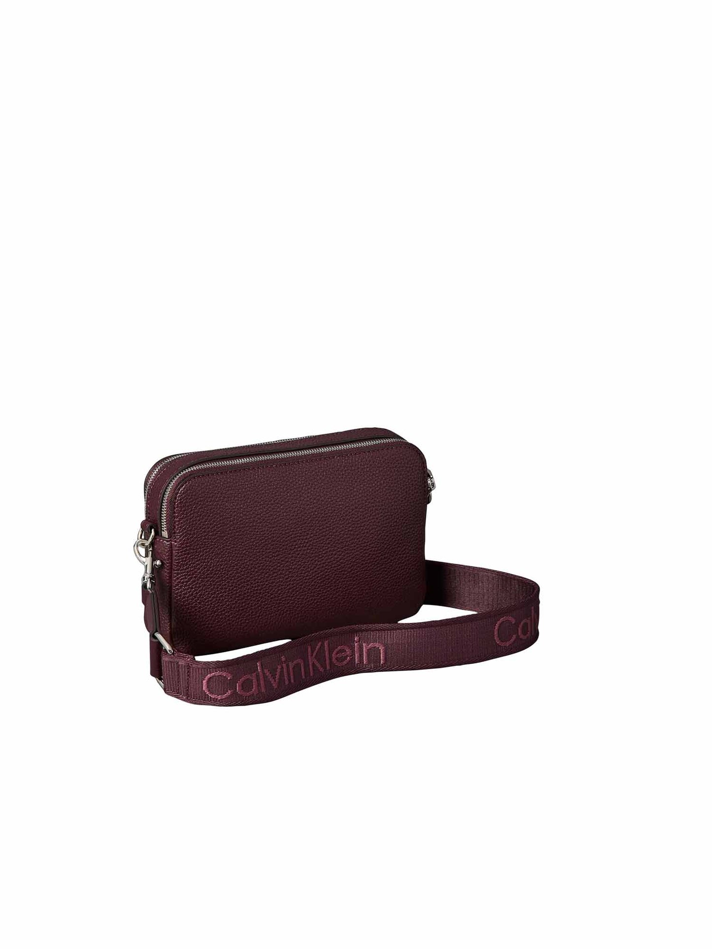 Calvin Klein Webbing 2X Strap Camera Bag, borsa da unisex adulto bordeaux