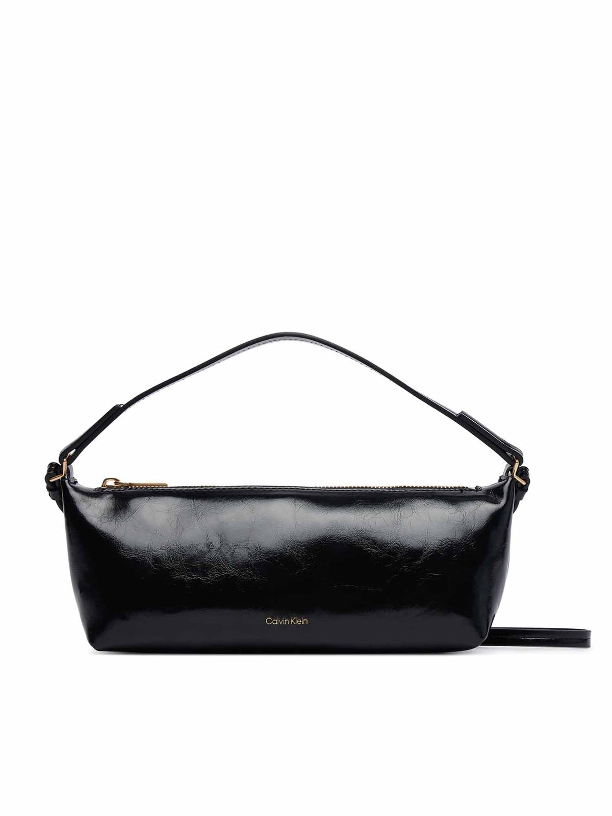 Ck foil logo glossy borsa da unisex nero