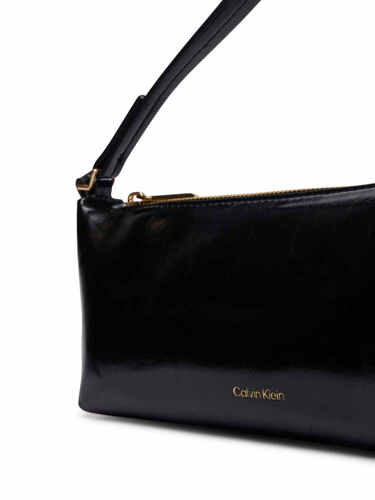 Ck foil logo glossy borsa da unisex nero