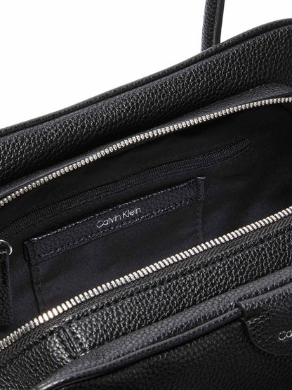 Calvin Klein Emblem Trio Pebble, borsa da unisex adulto nera