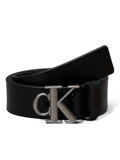 Ck monogram plaque cintura da unisex nero