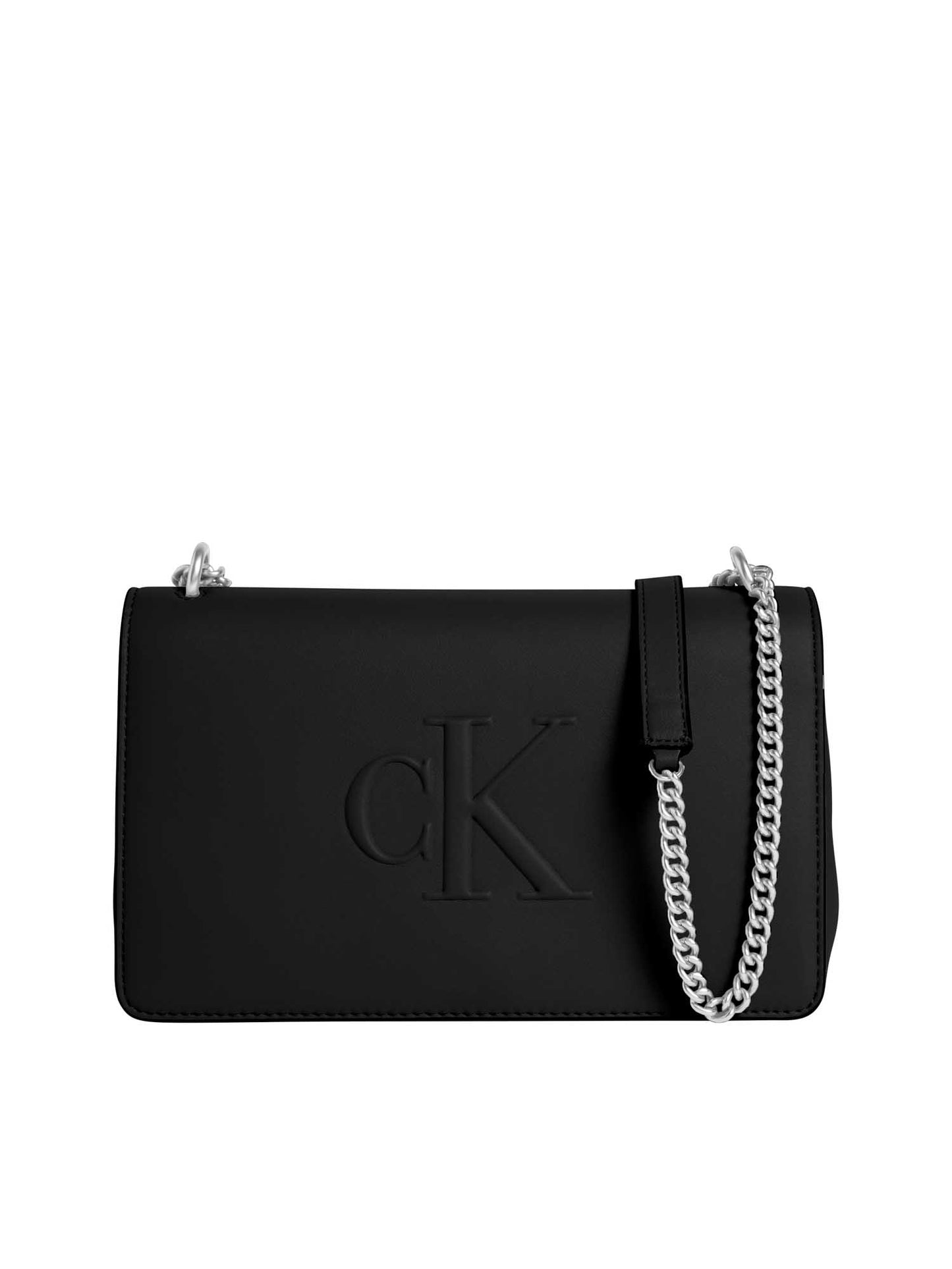 BORSA FLAP SCULPTED CALVIN KLEIN DA DONNA NERO