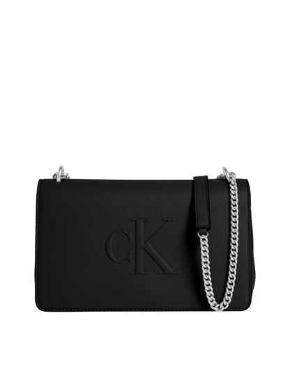 BORSA FLAP SCULPTED CALVIN KLEIN DA DONNA NERO