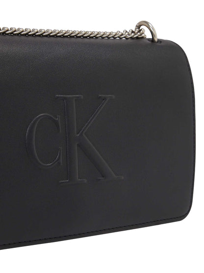 BORSA FLAP SCULPTED CALVIN KLEIN DA DONNA NERO