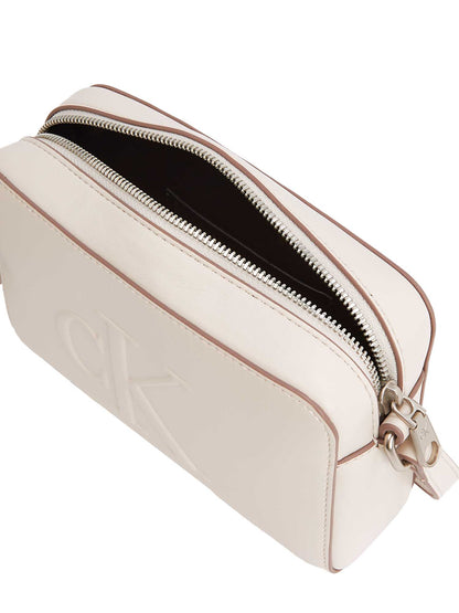 BORSA CAMERA BAG SCULPTED CALVIN KLEIN DA DONNA BIANCO
