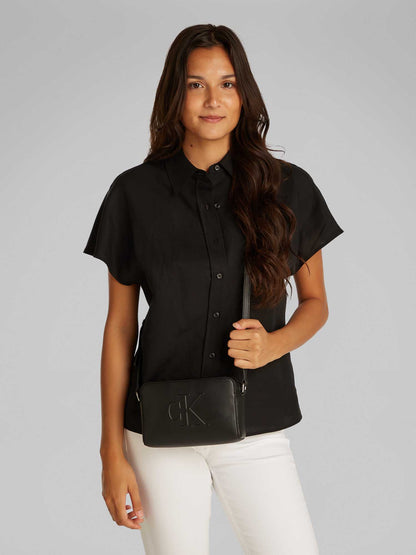 BORSA CAMERA BAG SCULPTED CALVIN KLEIN DA DONNA NERO