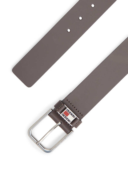 Cintura in cuoio marrone Tommy Jeans Scanton 4.0 da uomo