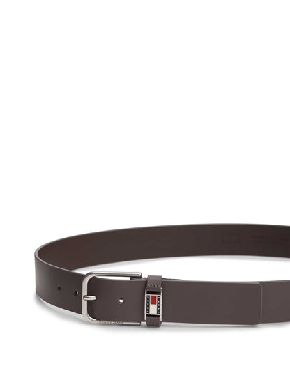 Cintura in cuoio marrone Tommy Jeans Scanton 4.0 da uomo
