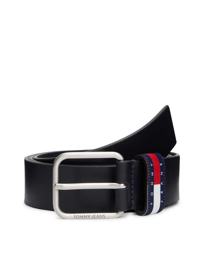 Cintura Ryan 3.5 in ecopelle blu da uomo Tommy Jeans