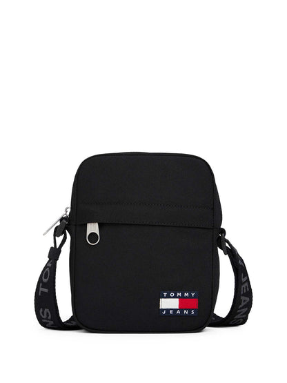 Marsupio Tommy Jeans Essentials nero da uomo con tracolla regolabile