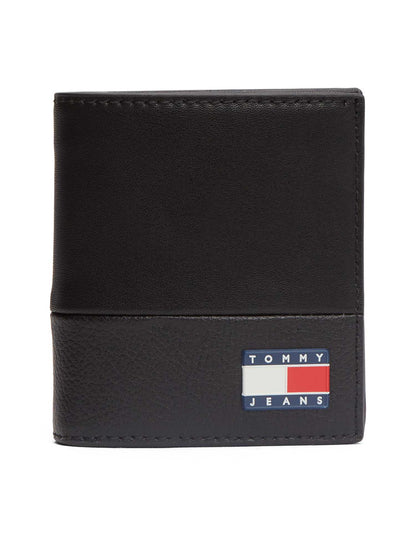 Portafoglio Heritage Tommy Jeans nero da uomo con chiusura pratica