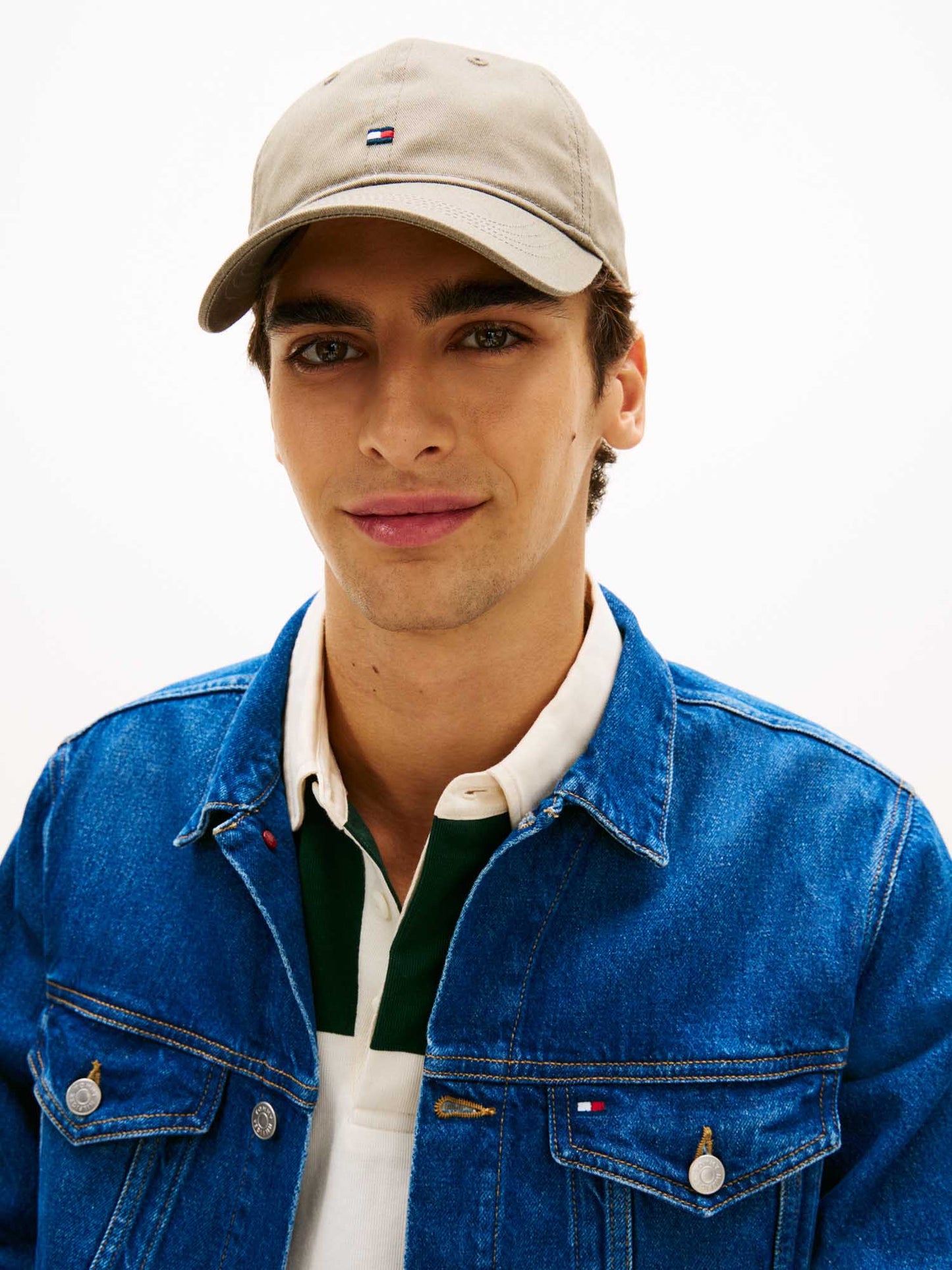 Cappello beige Tommy Jeans Flag Soft da uomo in cotone