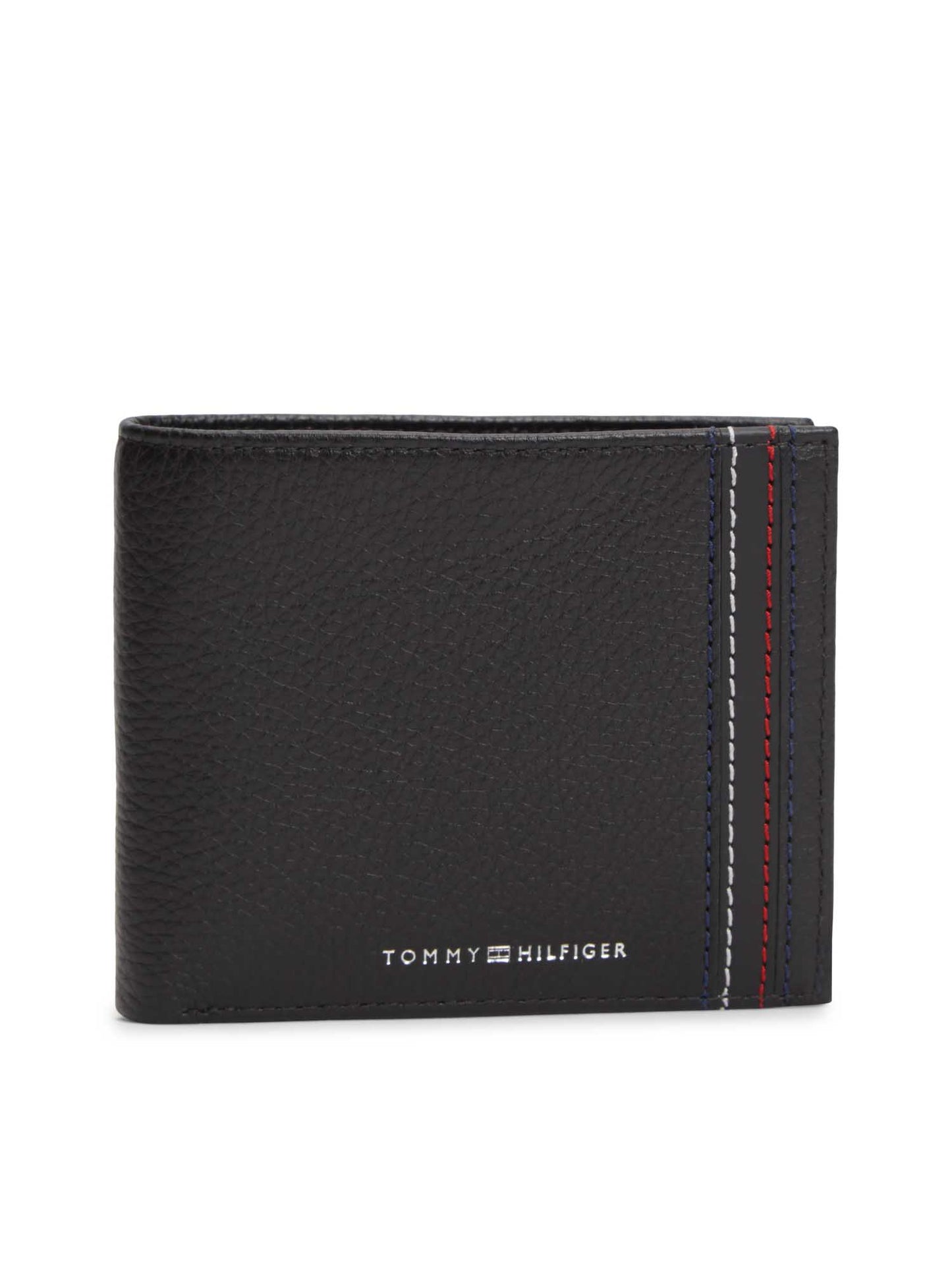 Portafoglio bifold in pelle nero Tommy Hilfiger da Uomo