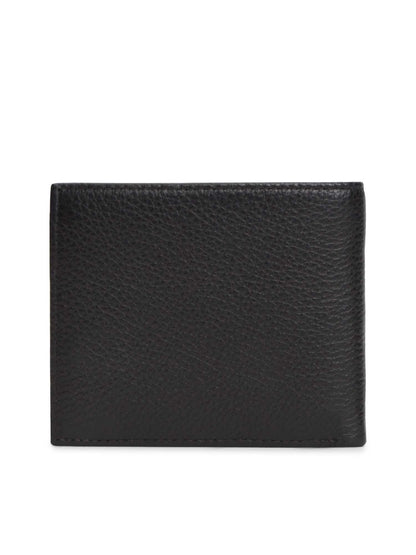 Portafoglio bifold in pelle nero Tommy Hilfiger da Uomo