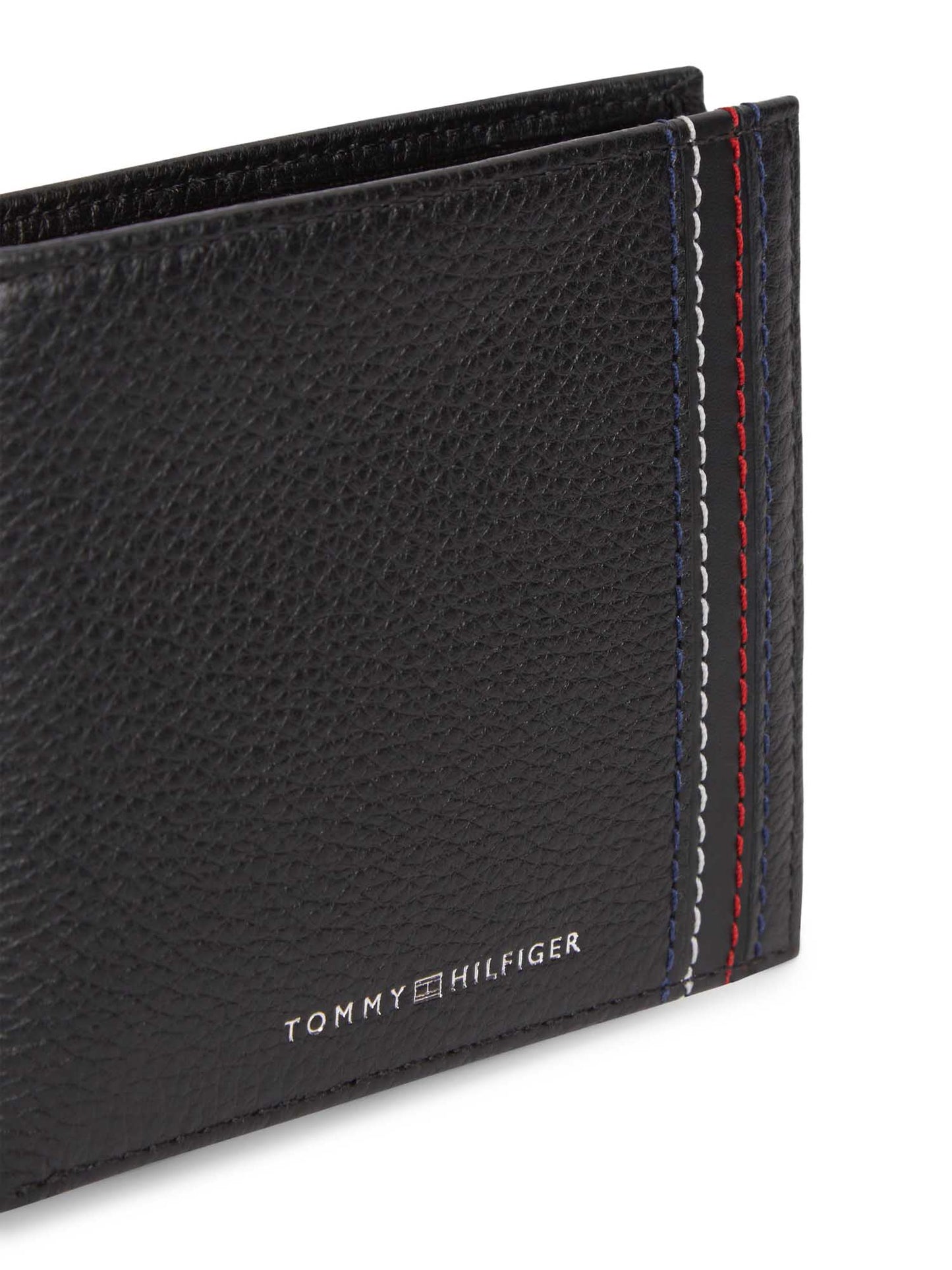 Portafoglio bifold in pelle nero Tommy Hilfiger da Uomo