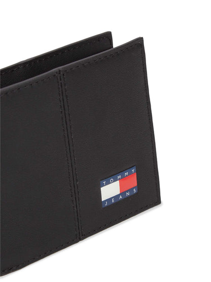 Portafoglio nero Tommy Jeans Heritage da uomo elegante e classico