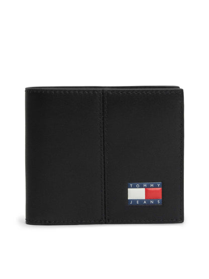 Portafoglio Tommy Jeans Heritage nero da uomo in sintetico