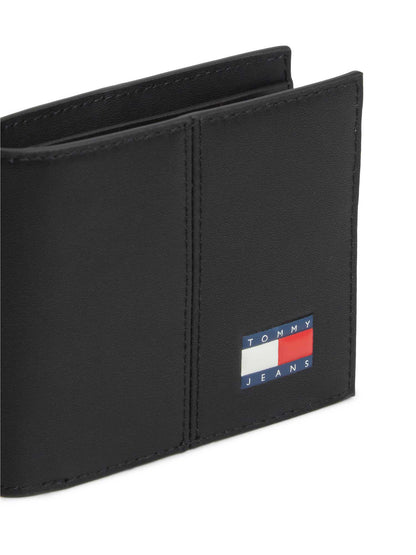 Portafoglio Tommy Jeans Heritage nero da uomo in sintetico