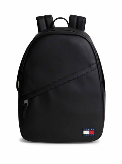 Tommy Hilfiger Tjm Daily Pu Backpack, zaino unisex adulto nero