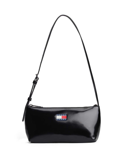 Borsa a spalla Tommy Jeans da donna in similpelle nera
