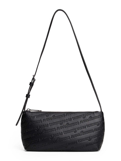 BORSA A SPALLA CON LOGO ALL OVER TOMMY JEANS DA DONNA NERO