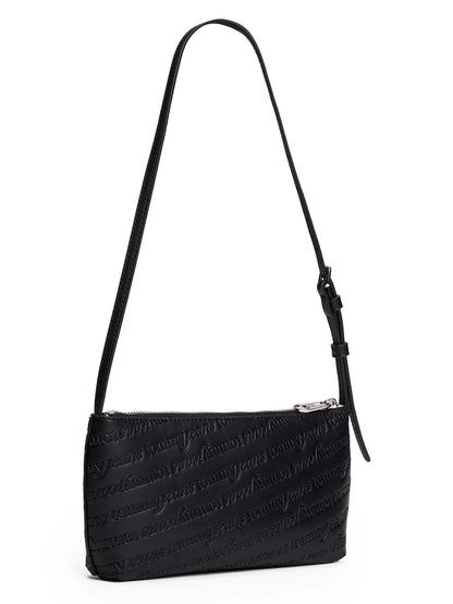 BORSA A SPALLA CON LOGO ALL OVER TOMMY JEANS DA DONNA NERO