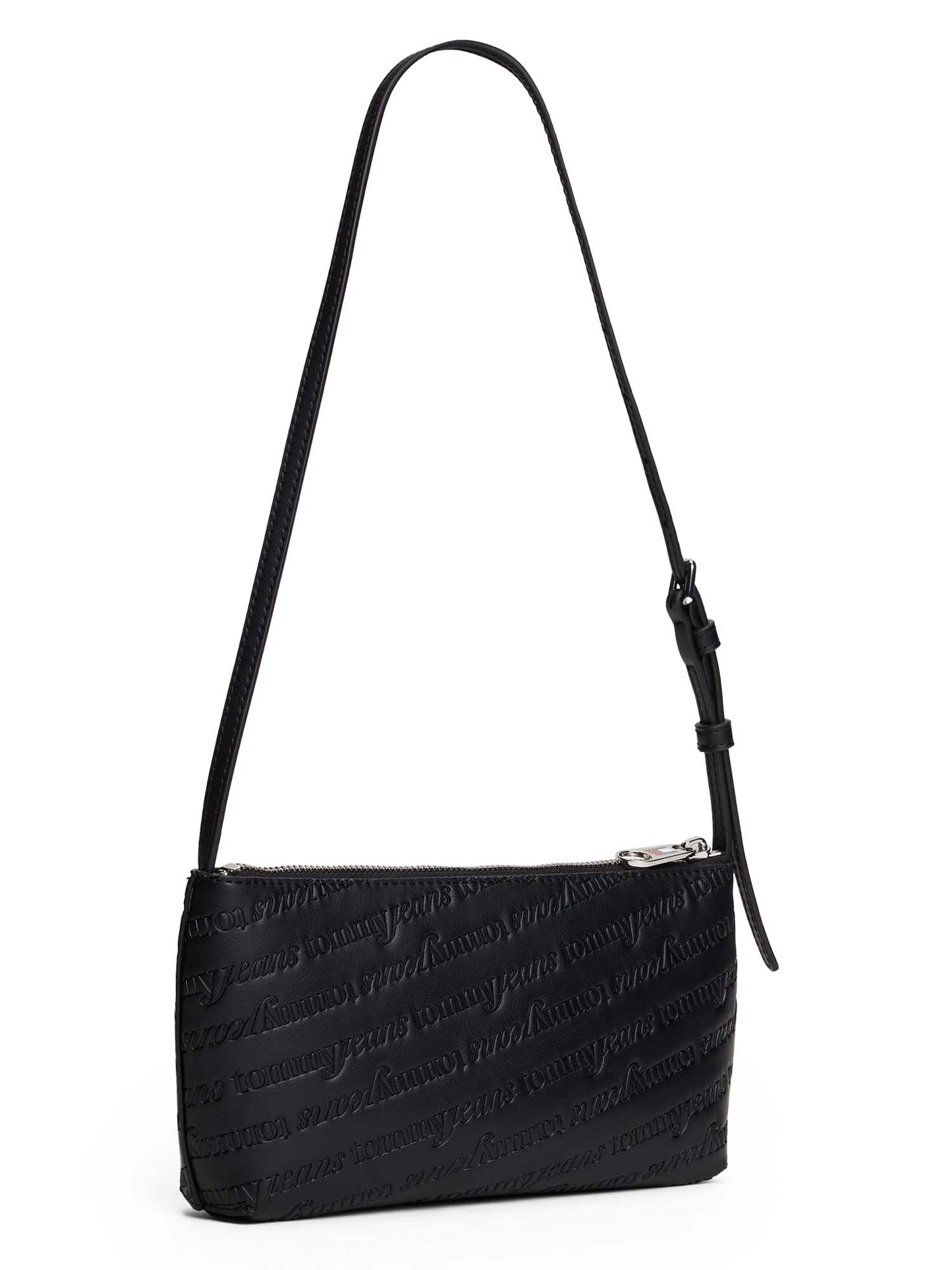 BORSA A SPALLA CON LOGO ALL OVER TOMMY JEANS DA DONNA NERO