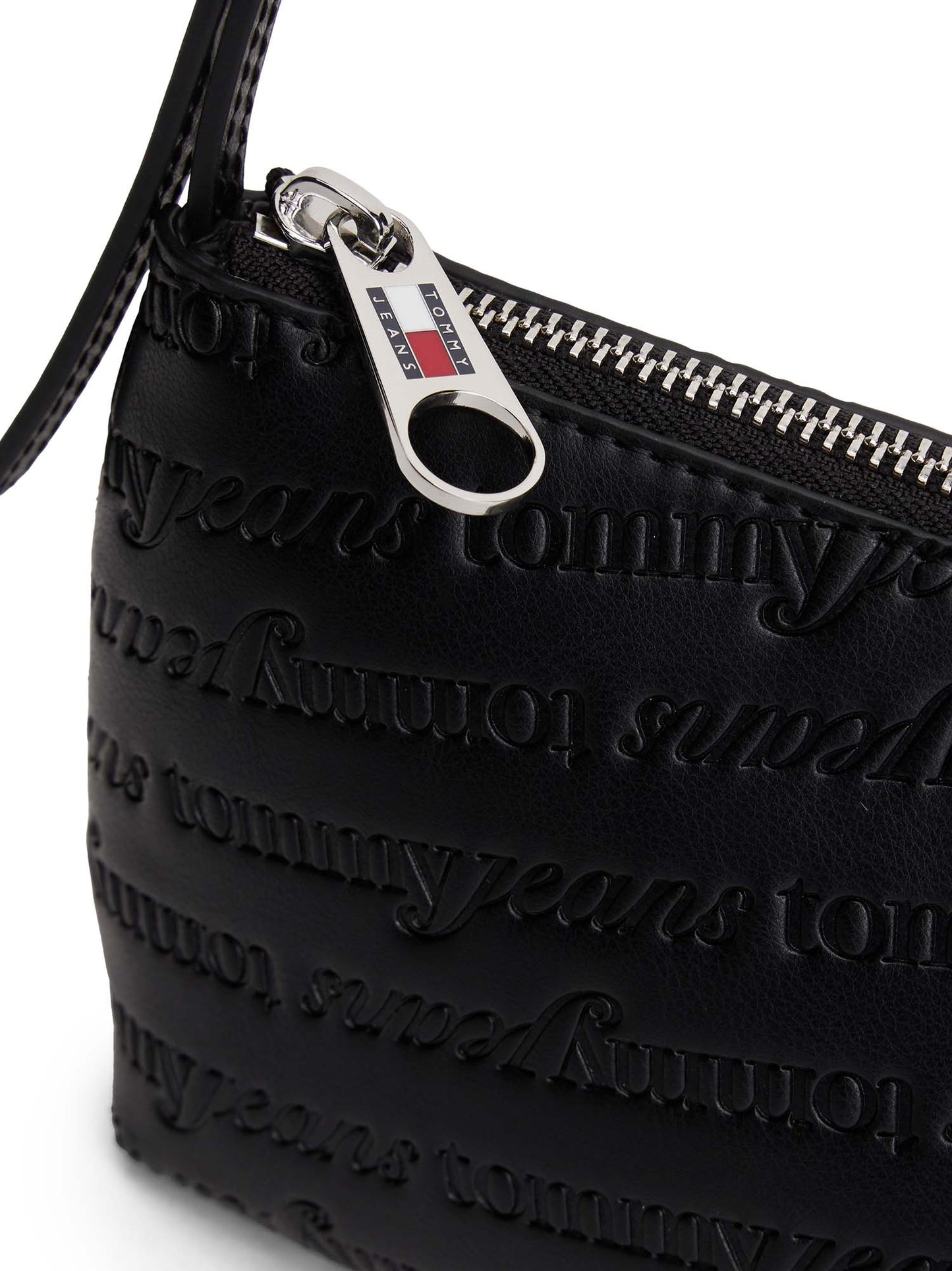 BORSA A SPALLA CON LOGO ALL OVER TOMMY JEANS DA DONNA NERO