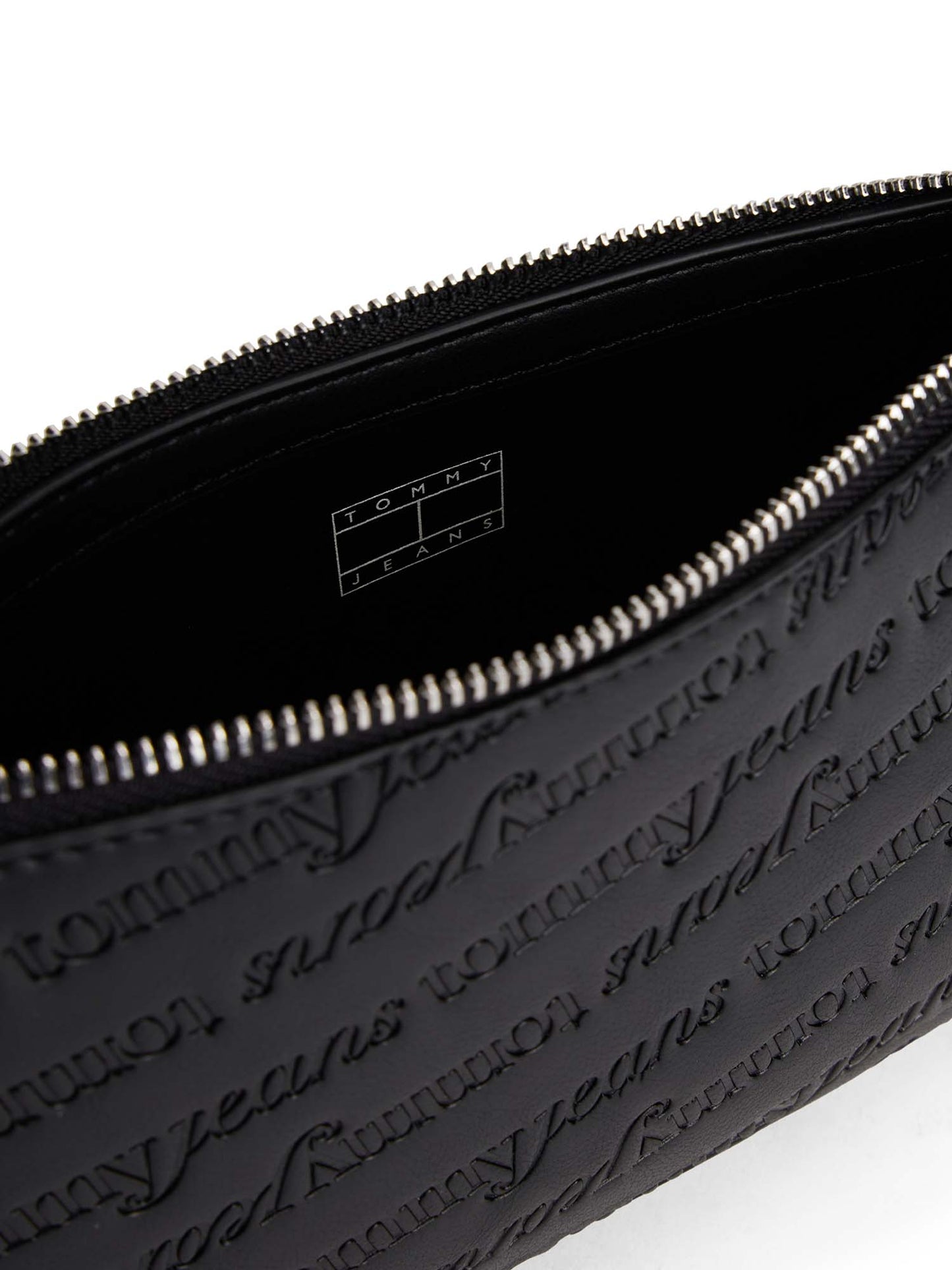 BORSA A SPALLA CON LOGO ALL OVER TOMMY JEANS DA DONNA NERO