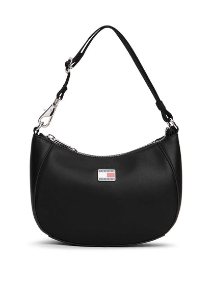 Mini bag a mezza luna Tommy Jeans nera da donna elegante