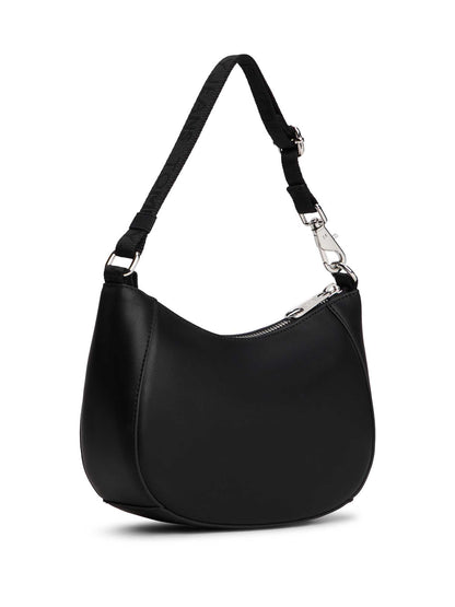 Mini bag a mezza luna Tommy Jeans nera da donna elegante